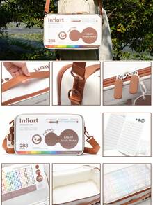 1 pieza Marcador de punta suave de acrílico líquido directo, 288 colores, lavable, para uso estudiantil, no transparente, alta cobertura, gran capacidad, bolsa de tela de alta gama, pincel para pintura infantil, bolígrafo acuarelable, regalo de cumpleaños y vuelta al colegio para niños y niñas - Marcador acrílico líquido recto - Ver 4