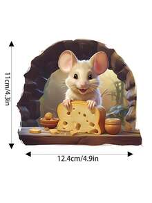 1 Piece 3D Cartoon Kitchen Mouse Chef Sticker Children's Room Decoration Mouse Hole Switch Sticker - Multicolor - View 10