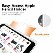 1 pieza Funda compatible para iPad Pro 11 2024 10th 10.9 pulgadas 10.2 9.7 Mini6 con ranura para lápiz y bolígrafo, cubierta acrílica transparente para niños