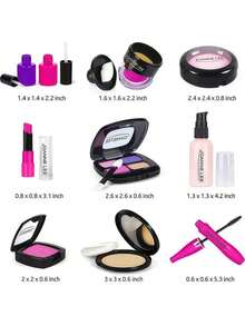 Sminkleksaker för barn, prinsessliknande sminkväska - Multifärgad - Visa 6