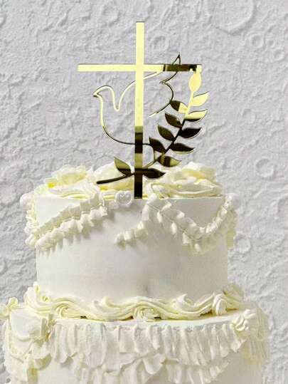 1 Pc Acrylic Decorations, Cake Decorations, Holy Communion Baptism Decorations, For Christmas, Easter, Christian Birthday, Christian Wedding Decorations, Baptism, Naming Ceremony, Eucharist Cake Decorations, Dessert Table Decorations, Cake Decorations, Baking Decorations, Party Decorations.