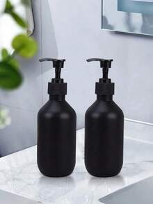 1/2 pièces, Distributeur de savon noir, Bouteille de lotion de comptoir avec pompe, Distributeur de savon liquide pour salle de bain, Récipient à savon pour les mains, Distributeur de pompe de comptoir de salle de bain, Bouteille vide rechargeable pour shampoing, gel douche, revitalisant, Accessoires de salle de bain