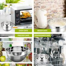 Juego de TazonesBowls de Piezas, Cuencos para Mezclar con Tapas Hermticas, Bowls de Acero Inoxidable para Cocina, Parte Inferior de Silicona Antideslizante, tamaos - Juego de Tazones/Bowls de 7 Piezas - Ver 8