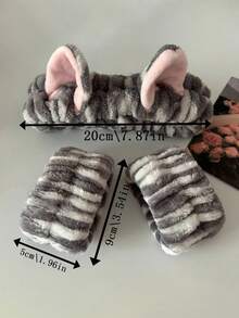 3pcs Cute Plush Cat Ear Headband, Wristband & Sleeve Protector Set For Women, Autumn/Winter,Fall,Hair,Hair Accessories,Accessories,Hair Accessories For Women,Travel,Hair Accessories,Accessories Women,Hair Accessory,Hair Accessories Women,Hair Tools,Hair Stuff,Stuff,Beauty Accessories,Gifts,Travel,Gifts For Women,Hair Stuff,Stocking Stuffers