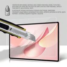 2 Pieces Of Tempered Glass Filmcompatible With Galaxy Tab S9/S8/S9//A9/A10/Model MatePad Pro 11/SE/M5/T5/ Tab P11/P12/M7redmi Pad 2 /Honor Pad 10 Tablet Series Protective Film Is Easy To Install, High-Definition Transparent