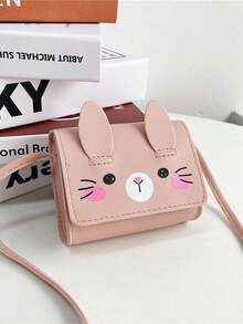 1 bucată Pu cataramă magnetică la modă cu desene animate de iepure tridimensional urechi umăr crossbody bag, drăguț portofel mini pentru fete, potrivit pentru diverse ocazii, curea de umăr confortabilă, multifuncțională și nu pretențioasă, potrivită pentru exterior, joacă, naveta, un cadou perfect pentru prieteni