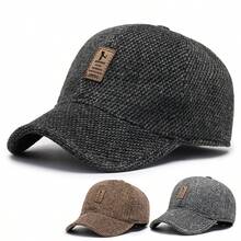 Men's Winter Ear-Protecting Warm Baseball Cap, Thick Outdoor Windproof Peaked Cap