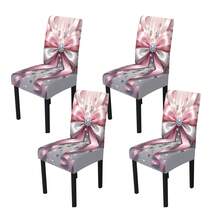1/4/5/6/7/36 pièces Ensemble de housses de chaise/housses avec nœud double couche et motif de cristal à gland pour Noël, convient pour la maison, le restaurant, l'hôtel, idéal pour la décoration quotidienne moderne. La nappe s'adapte à une table de salle à manger carrée, la housse de chaise élastique est lavable.