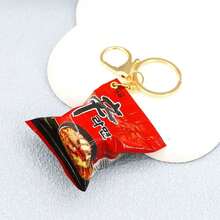 Korean Simulation Snack Bag Keychain Turkey Noodles Instant Noodles Pendant Fun Food Miniature