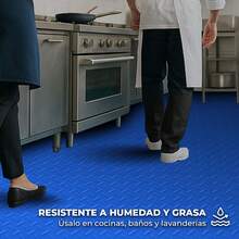 VINILMAX Piso Espiga Antiderrapante de 1.60 m x 1 m – Superficie Resistente y Antideslizante para Escaleras, Pasillos, Gimnasios, Bodegas, Estacionamientos, Transporte Público y Más – Fácil de Instalar y Duradero - Azul Eléctrico - Ver 9