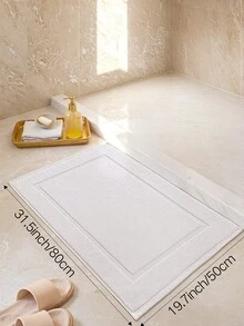 DAJIANG 1件套白色经典豪华浴室地垫毛巾套装 - 吸水棉质酒店SPA淋浴/浴缸地垫 [非浴室地毯] 门垫 厨房地垫/地毯 家居装饰 节日装饰 房间入口地毯 走廊地毯，秋冬季卧室装饰 秋季装饰地毯，适合万圣节、感恩节装饰 - 白色 - 查看 10