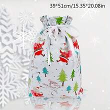 2PCS/Set Christmas Gift Packaging Bags With Drawstring Closure Festive Santa Reindeer Snowflake Tree Designs Multiple Styles Of Gift Packaging Bags Durable Plastic Holiday Treat Bags For Xmas Decorations Candy & Presents - Multicolor - View 19