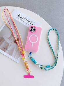 1 pieza Cordón ajustable de nailon con colgante floral, correa transversal resistente, correa para la muñeca para teléfono, cámara, bolso, unisex