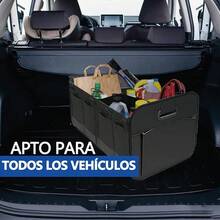 Organizador para Maletero de Auto, Plegable Organizador de Cajuela para auto con Asas Reforzadas, Gran Capacidad, Impermeable,últiples Compartimentos para todoterreno,coche,SUV (Negro) - Negro - Ver 1
