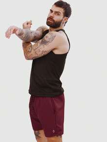 Mauricinho Beach Training Shorts Tactel Men's Plain Basic - Burgundy - View 5