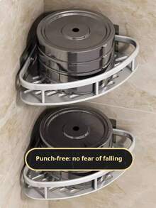 转角淋浴架，浴室三角架，无需钻孔，壁挂式卫生间梳妆台收纳架，可存放洗发水、肥皂和化妆品