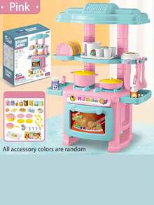 Juego de cocina interactivo y realista para niñas, incluye sartén y estufa, utensilios de cocina, juego de cocina de juguete para juego de roles - Multicolor - Ver 8