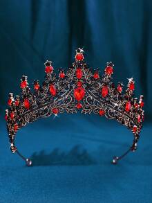 1 件复古哥特式皇冠 - 深色哥特式头饰适合万圣节、化妆舞会、中世纪活动 - 轻质合金皇家发饰男女通用，荆棘灵感设计，金属光泽 - 彩色 - 查看 6