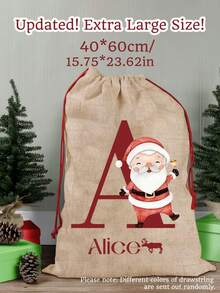Personalised Santa Sack - Custom Christmas Sack - Personalised Christmas Toy Sack - Name & Initial Christmas Reindeer - Christmas Gifts. Christmas Gifts, Large Santa Sack, Christmas Stocking Sack, Holiday Gift Bag, Personalized Christmas Sack, 2025 Family Gifts, Santa Gifts. Custom Initial Christmas Santa Sack, Personalized Xmas Gift Pouch, Monogrammed Drawstring Bag - Multicolor - View 8