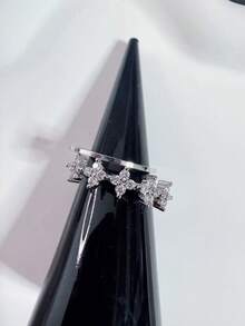 2 Pieces Cooper Zirconia Toe Rings Set For Women