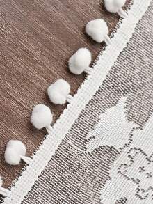 1 pieza Camino de mesa de encaje tejido de Navidad, con elementos de árbol de Navidad, diseño minimalista clásico, adecuado para la cocina, decoración de mesa del comedor, decoración navideña