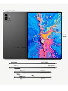 Teclast ArtPad Pro Tablet 12.7-Inch Max Display Pad, G99 Octa-Core CPU, 20GB RAM(8+12 Extension) 256GB ROM, Android15 Smooth Multi-App, 2176*1600 Resolution, LTE Support Dual SIM, 10000mAh Battery Type-C Charging 13MP Camera, With Keyboard &Wireless Mouse Accessories Bundle - Grey - View 11