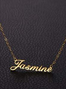 1pc Customizable Minimalist Fashion Name Necklace, Stainless Steel Jewelry, Gold Chain And Silver Chain, Elegant Name Necklace, Name Necklace, Customized Necklace, Pendant Necklace, Women's Jewelry, Unisex Necklace, Year-Round Gift For Friends And Family, Personalized Gift, Women's Delicate Necklace, Customizable Name Necklace, Birthday Gift, Anniversary Gift, Valentine's Day Gift, Christmas Gift, Etc. - Multicolor - View 8