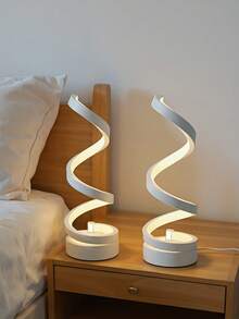 2 pezzi Lampada da scrivania a LED a spirale moderna, lampada da comodino dimmerabile con 3 modalità di colore per camera da letto, lampada da scrivania a spirale con luminosità regolabile per soggiorno, studio, decorazione della stanza, include lampadina LED