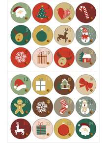 1pc (3.9in-5.9in)/ 1pc A4 (7.8in-12.2in) Christmas Advent Calendar Number Stickers,1-24 Christmas Countdown Calendar Stickers,Christmas 1-24 Number Stickers,Xmas Countdown Calendar Stickers DIY,Christmas Countdown Office & School Supplies Party Gift Seal Sticker,Scrapbook Supplies,Halloween Decor,Teacher Accessories,School Supplies