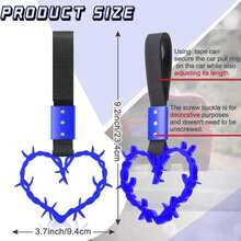 Fabbay 2 Pieces Heart Handle Keychains Car Accessory Heart Hand Strap Drift Charm For Car Interior Exterior Decoration(Blue,Thorns Style) - Màu B - Xem 2