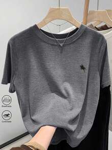 Playeras básicas modernas juveniles cómodas casuales premium versátiles estampadas con diseño minimalista - Gris Claro - Ver 1