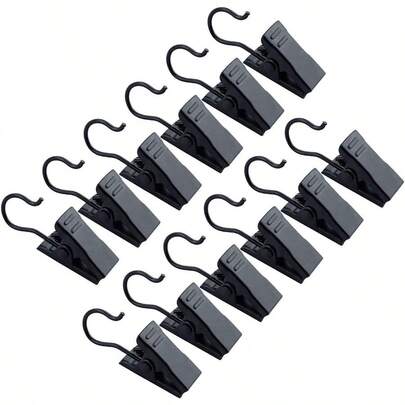 30 Pack Small Heavy-Duty Hook Clip Set Metal Curtain Hangers Clips For Clip Photo Home Decoration Art Craft Display - Black