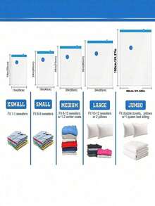 Vacuum Storage Bags Set Vacuum Sealed Bags For Clothing, Comforters, Blankets, Bedding Home Packing Organizers Vacuum Storage Bag- Space Saver Vacuum Storage Bags With Pump For Travel