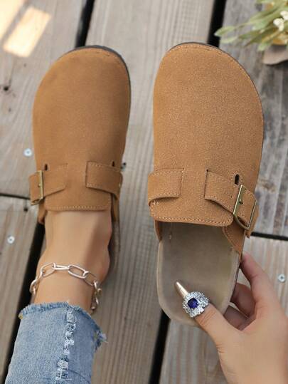 Damskie sandały w stylu retro z kolekcji wiosna/jesień 2025, wsuwane, z odkrytym oparciem i grubą podeszwą, uniwersalne, codzienne, w stylu europejskim i amerykańskim