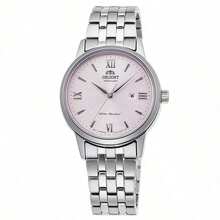 Orient Fashion Women's Fully Automatic Mechanical Watch Diamond Single Calendar Luminous Steel Band Watch Small Gold Watch Steel Band Powder Plate RA-NR2002P10B - Silver - View 1