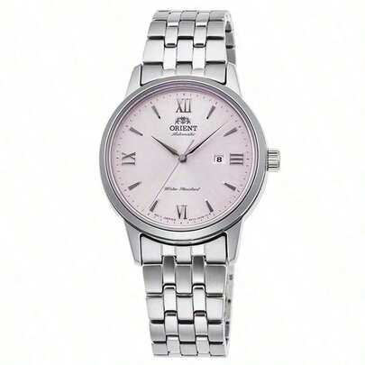 Orient Reloj mecánico totalmente automático de moda para mujer, con calendario único, luminoso, correa de acero, pequeño reloj dorado, correa de acero, placa en polvo RA-NR2002P10B