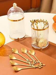 1 Set Of High-End Stainless Steel Coffee Spoon Set, Suitable For Storing Dessert Spoons/Coffee Spoons With Stylish Storage Shelves - A Must-Have For Modern Dining Decoration In Restaurants, Homes, Parties, And Weddings