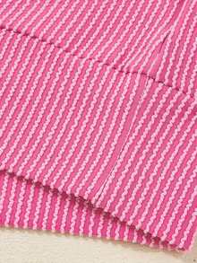 Womens Plus Size Pullover Tops Long Sleeve Round Neck Ribbed T-Shirts Spring Fall Sweatshirts - Rosa - Ver 8