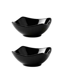 2pcs/4pcs/6pcs/8pcs/10pcs White Salad Bowls And Plates Set, Reusable PP Plastic Bowls And Plates, Suitable For Cold Dishes, Cooked Food, Desserts, Party Food, Stackable Storage, Suitable For Family Gatherings, Hotels, Microwave , Outdoor RV/Camping Picnic Parties, Lightweight Portable, Reusable, Foldable, Summer Wedding Tableware - Black - View 10