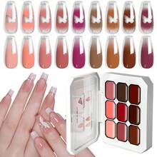 LIMEGIRL Gradient Painting Gel Set, 9 Colors Ombre Gel Nail Polish For Ombre Nails ,Wash-Free Painting Gel Set French Manicure DIY Nail Art,Off Gel Polish Kit For Salon And Nail Art DIY At Home - 彩色 - 查看 10