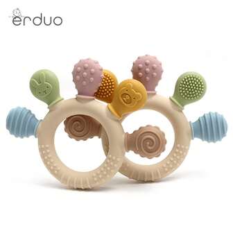 1 Piece Baby Teether Toys,Colorful And Soft Silicone Rings Teething Toys,Soothing Sensory Teethers For Babies 0-3 Years,Teethers Gums Set For Toddler And Infant