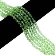 1/2/3 cuerdas de 4/6 mm, cuentas semiterminadas de vidrio transparente, coloridas, geométricas y angulares para hacer joyas DIY. - Fruta verde - Ver 4