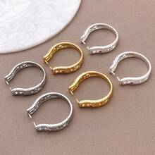 1/3/5 piezas Anillos en blanco chapados en oro de 18K con base ajustable y circonita para hacer joyas y manualidades DIY