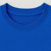 Unisex Basic T-Shirt 100% Cotton Fabric Streetwear Fashion Immediate Shipping - 寶藍色 - 查看 4