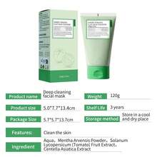 120g Mascarilla exfoliante de tomate de limpieza profunda, una mascarilla de arcilla infundida con extractos de menta y centella asiática, limpia en profundidad, hidrata, mejora los poros, elimina los puntos negros, reafirma la piel facial, dejándola talla grande suave. Adecuado para el cuidado facial diario. Otoño.