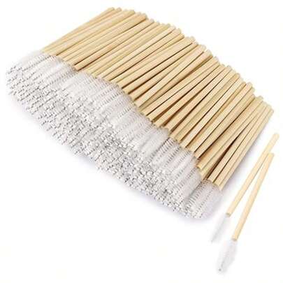 50/100/200pcs Disposable Mascara Wands Eyelash Brush Spoolies For Eye Lash Extension Eyebrow Bamboo Stick