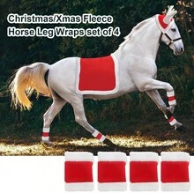 Suministros navideños para caballos: Sombrero con cuernos de reno navideños, envoltorios para patas de caballo navideños, cubiertas de campanas de brida navideñas, campanas de trineo navideñas, conjunto de suministros ecuestres navideños
