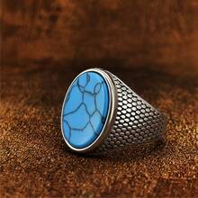 1 chiếc nhẫn thép không gỉ màu ngọc lam 3 màu độc đáo dành cho cả nam và nữ, món quà tuyệt vời dành cho bố, mẹ, đồng nghiệp, bạn bè, bạn trai, các cặp đôi - nhẫn - Xem 15