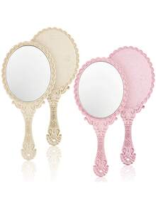 1 pezzo Specchio da trucco vintage portatile, specchio placcato con incisione floreale, specchio da viaggio portatile con motivo vintage europeo per borsetta, toeletta, decorazione per la casa, profumo da sposa, specchio a mano in stile INS rosa oro, specchio da toeletta compatto e portatile, decorazione da tavolo vintage, accessori estetici per donne e ragazze, perfetto per spose, adolescenti, amanti dello stile vintage, truccatori, amanti del glamour, collezionisti, regalo ideale per la festa della mamma, San Valentino, Natale