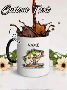 1 szt. spersonalizowany kubek, spersonalizowany kubek do kawy, spersonalizowany kubek z napisem "HAPPY FISHING", idealny prezent dla najlepszej przyjaciółki, pamiątka z wieczoru panieńskiego, kwiatowy wzór koronki, elegancka pamiątka ślubna, filiżanka do kawy na rocznicę, ilustracja sylwetki, uchwyt w blokach kolorów, spersonalizowany kubek, kubek ceramiczny, kubek okolicznościowy, filiżanka do herbaty, letnie i zimowe naczynia do picia, prezent świąteczny, dekoracja świąteczna, prezent na Święto Dziękczynienia, prezent noworoczny, prezent dla niej